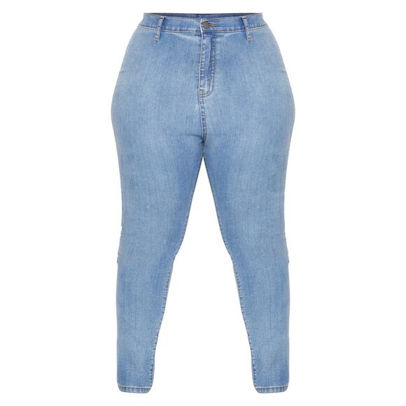 PRETTYLITTLETHING PLUS Light Wash Hi Waist Skinny Jeans Sz 20 - Picture 15 of 15